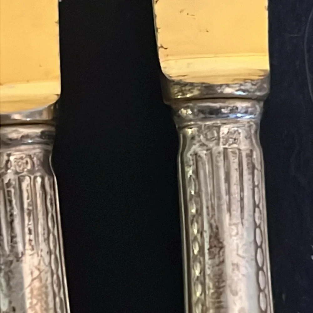 Antique 800 silver crown hallmark silverware forks & knives 6” cutlery